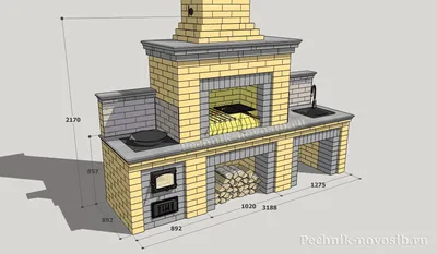 Печник Новосибирск Проект барбекю мангала из кирпича