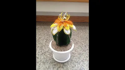 КАКТУС из БИСЕРА. TUTORIAL: BEADED CACTUS. Часть 1/2. БИСЕРОПЛЕТЕНИЕ ДЛЯ  НАЧИНАЮЩИХ - YouTube