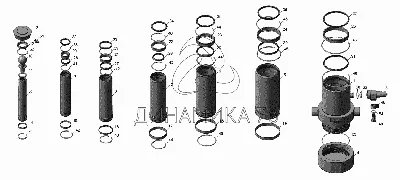45142-8603010 Гидроцилиндр на КамАЗ-45142 - Схема, каталог деталей,  стоимость, запчасти (2638)