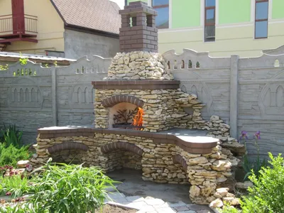 Барбекю из природного камня - Печи, Камины, Барбекю