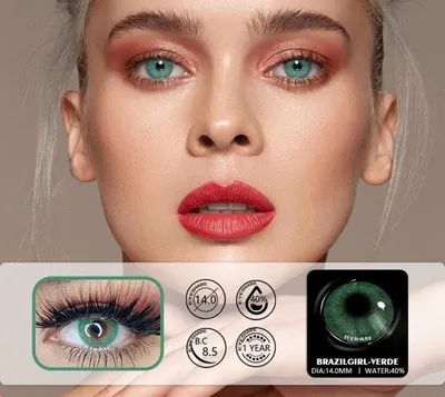 Цветные зеленые линзы. Цветные линзы для карих глаз. Красивые зелёные линзы.  Естественные зелёные линзы, цена 300 грн — Prom.ua (ID#1571606201)