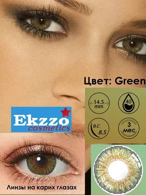 Контактные линзы цветные для глаз зеленые Ekzzo 43582074 купить за 600 ₽ в  интернет-магазине Wildberries