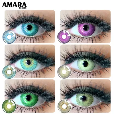 Цветные контактные линзы AMARA для косплея аниме для глаз, голубые, черные  линзы для Хэллоуина, цветные контактные линзы ed, цветные контакты на год -  купить по выгодной цене | AliExpress