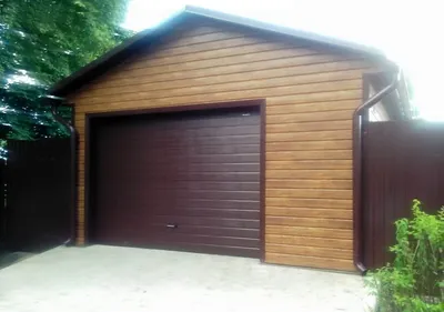 Каркасный гараж 4,6 х 6,8 м - внешний вид и стоимость строительства -  Шведский металлический гараж на даче – за неделю!