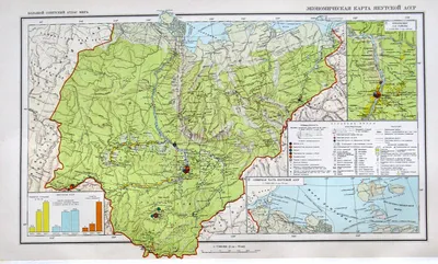 Экономическая карта Якутской АССР, 1940 г. — Картографический архив ||  старые карты