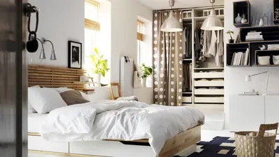 Спальня в современном стиле икеа - 75 фото