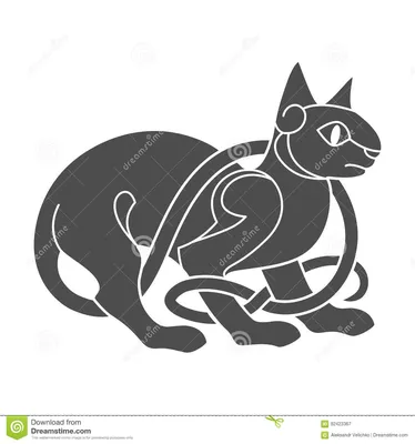 Старый кельтский мифологический символ кота Иллюстрация вектора -  иллюстрации насчитывающей художничества, кот: 92423367