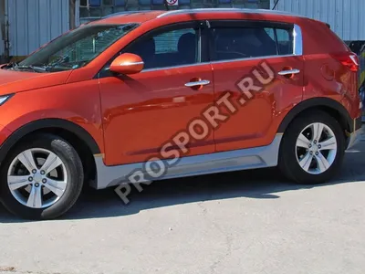 Пороги \"JSW Style\" KIA Sportage III 2010-2016 (Стеклопластик)