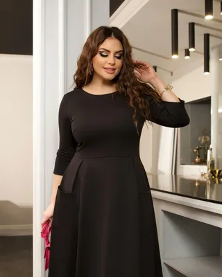 Классическое Черное Платье для Полных — Купить Недорого на Bigl.ua  (1643096923)