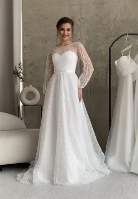 Свадебное платье простое, но со вкусом Белла купить в Москве - свадебный  салон Etna Bride