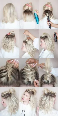 Прически на короткие волосы: 25 пошаговых фото - Колосок-мальвинка |  Peinados cabello corto, Trenzas para cabello corto, Peinados trenzados para  cabello corto