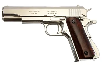 Макет пистолет Colt M1911A1, .45 калибра, хром, лакированное дерево (США,  1911 г.) DE-6316 — купить в интернет-магазине по низкой цене на Яндекс  Маркете