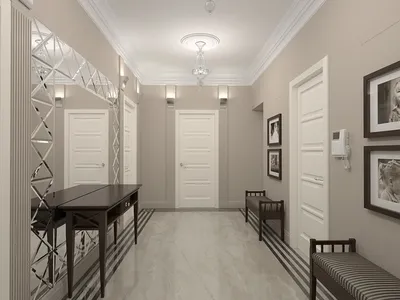 Дизайн коридора в светлых тонах - 69 фото