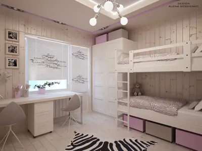 Комната для двух девочек | Дизайн детской комнаты, Интерьер, Девчачьи  комнаты