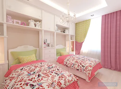 Дизайн-проект детской комнаты 15 кв. м в классическом стиле для двух  девочек | Студия Дениса Серова