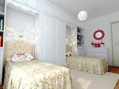 2023 ДЕТСКИЕ фото детская комната для двух девочек, Москва, Baturin Studio  Interiors