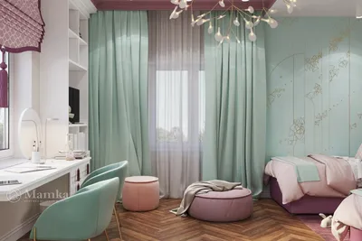 Спальня для двух девочек - волшебный интерьер с комфортной спальной зоной |  Детская мебель | Дизайн | Mamka™ | Дзен