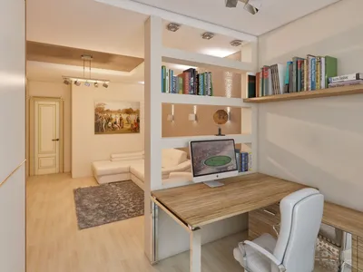 Как разделить на две зоны дизайн однокомнатной квартиры 40 кв.м: фото, идеи  | DomoKed.ru