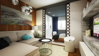 Организация гостиной-спальни при помощи разделения комнаты на две зоны |  Блог о ремонте и дизайне интерьера
