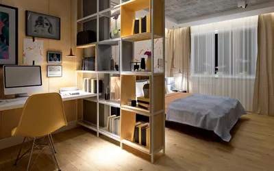 Идеи зонирования комнаты на спальню и гостиную