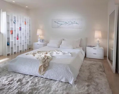 Современная Спальня в Белых Тонах: 125+(Фото) Дизайна Интерьера