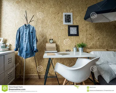 Дизайн комнаты для студента Стоковое Фото - изображение насчитывающей эко,  подросток: 59573144