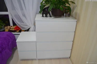 IKEA Мальм комод с 4 ящиками - «Белый комод для маленькой спальни» | отзывы