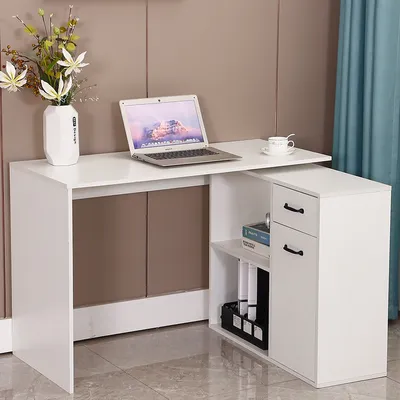 Вращающийся компьютерный стол L-образной формы с полками для хранения,  современный угловой офисный стол руководителя с 2 ящиками и шкаф для  файлов, 68 дюймов - купить по выгодной цене | AliExpress