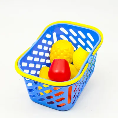 Корзинка с фруктами, В наборе 8 фруктов, очень удобно переносить как фрукты,  так и игрушки, разные яркие цвета, цена 200 грн — Prom.ua (ID#1426915271)