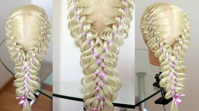 Красивая коса с лентой Техника трёх кос Причёска для девочки Trenza con  cinta Braid » Совет TV - Видео уроки для начинающих