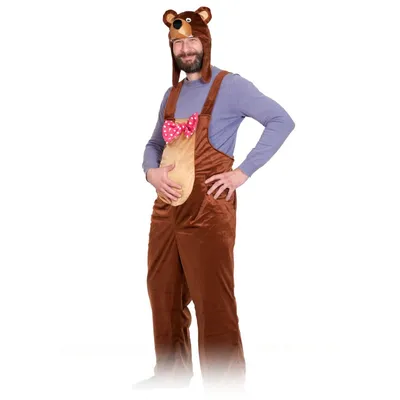 Карнавальный костюм Карнавалофф - Текстиль для взрослых. Медведь бурый,  размер M-L (48-52/176-182)