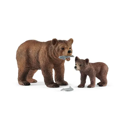 SCHLEICH\" Фигурка 58 Самка медведя гризли с детенышем 42473 купить за  1425,00 ₽ в интернет-магазине Леонардо