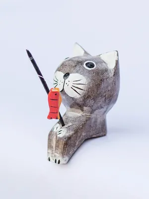 Иллюстрация кот рыбак в стиле 2d, персонажи | Illustrators.ru