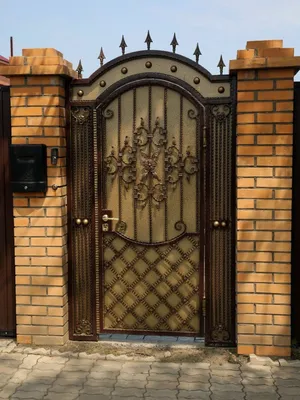 Железные ворота для частного дома - 63 фото