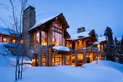 Деревянные дома зимой - 56 фото