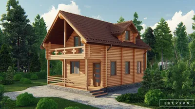 D005 — деревянный дом, проект Анна | Строительство дома из бруса, сруба