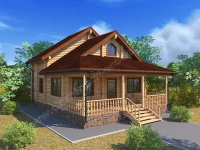 Построй красивый деревянный дом 8,5х10,4 м — Проект «Кальмис3к» | Доминант