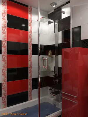 Красно-бело-черная ванная | Черные ванные, Дизайн ванны, Дизайн