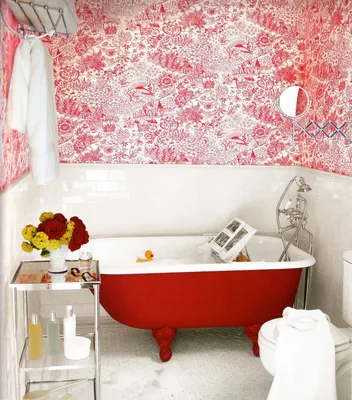 Ванная комната в красных тонах - 71 фото пример