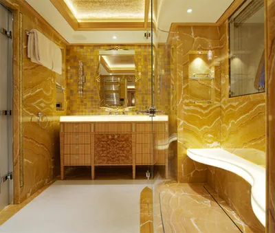 Золотая ванная комната - 68 фото