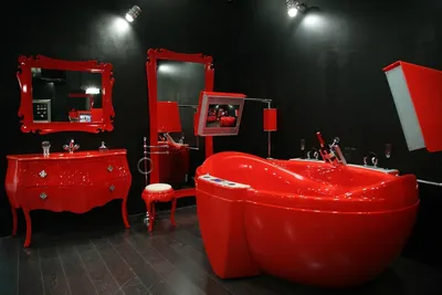 Красная ванная комната (70 фото)