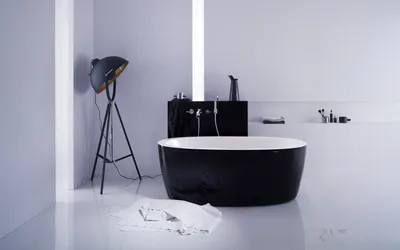 Фото черно-белых ванных комнат – стиль, дизайн, отделка, акцентные цвета