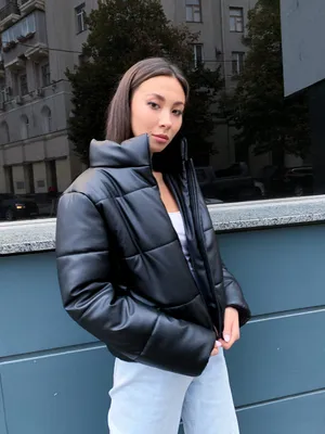 Женская объемная куртка из эко кожи - Интернет магазин женской одежды