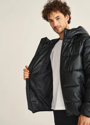 Стёганая куртка из искусственной кожи (MJ6372O02-99) купить за 3499 руб. в  интернет-магазине O'STIN