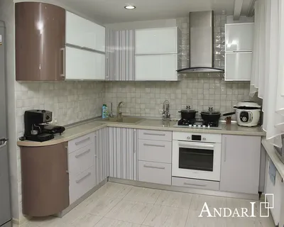 Угловая кухня с радиусными фасадами из пластика на заказ - цены и фото |  Купить угловую кухню в Минске