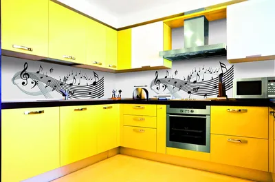Желтая кухня: сочетание желтого с другими цветами в интерьере, кухня с  коричневыми фасадами
