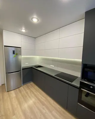Кухня серый низ и белый верх \"Модель 774\" в Краснодаре - цены, фото и  описание.