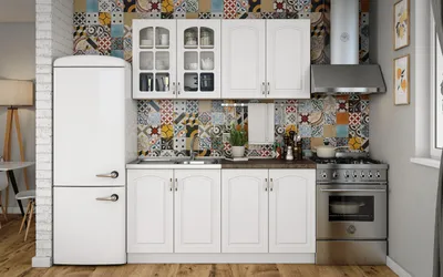 Кухня Мирела 1.6 метра K, Мирела К, бяло текстура | Мебели Виденов