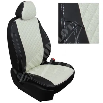 Чехлы на сиденья, рисунок ромб (черный с белым) для Mitsubishi Lancer 10 Hb  с 07-11г. (комплектация intence) с увеличенной поддержкой — купить с  доставкой по выгодной цене в Авторанер