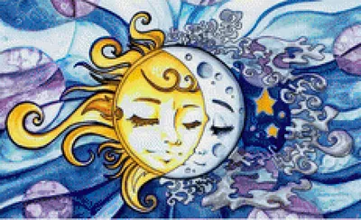 Луна, солнце и звезды, бесшовный декоративный узор Иллюстрация штока -  иллюстрации насчитывающей природа, небесно: 164849394